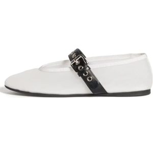 Mesh Ballet Flats for Women Buckle Strap Round Toe Mary Jane Flats Slip On Comfortable Casual Dress Ballerina Shoes