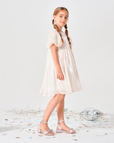 Girls Low Heel Sandals Open Toe Rhinestone Ankle Strap Flower Wedding Dress Shoes Little Big Kids