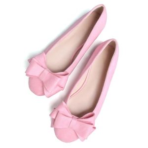 Women's Dress Flats Cute Round Toe Bowknot Flats Comfortable Ballet Flats Fashion Slip On Flat Shoes