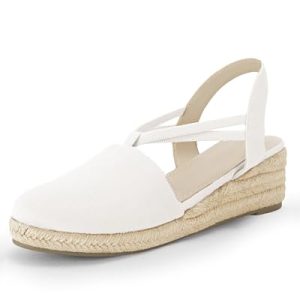 Women's Platform Wedge Espadrille Sandals Slingback Slip on Closed Toe Strap Shoes