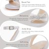 Girls Low Heel Sandals Open Toe Rhinestone Ankle Strap Flower Wedding Dress Shoes Little Big Kids